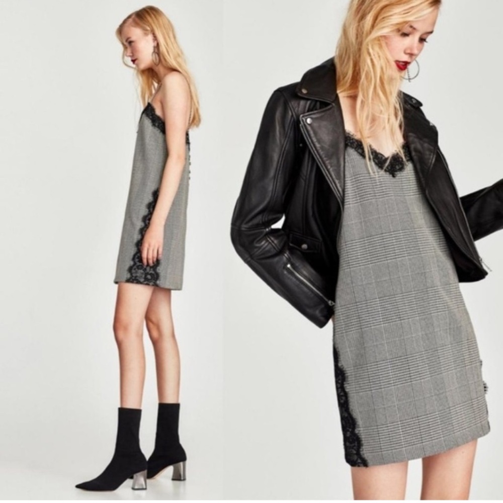 NWT Zara Check Camisole Dress